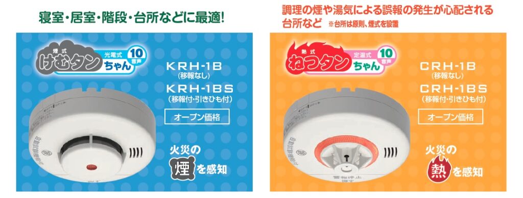 けむタンちゃん・ねつタンちゃん | 住宅用火災警報器 | 音声式
