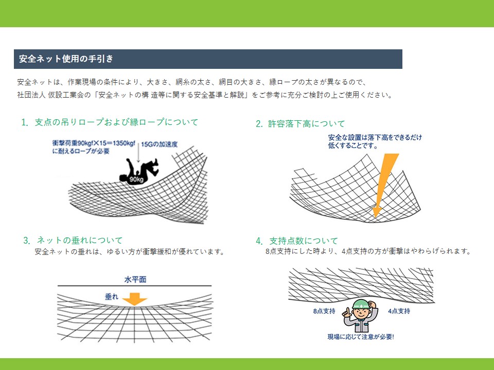 安全ネット | 作業現場での安心と信頼を約束。