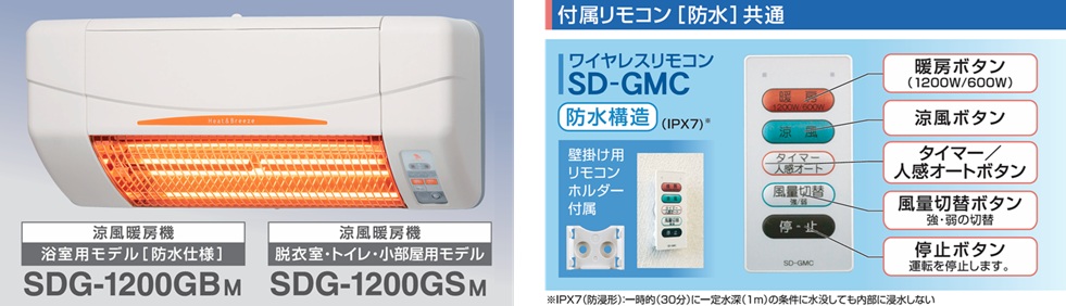 2025年製 ヒート&ブリーズ 涼風暖房機 浴室用 SDG-1200GBM 風呂 Amazon.co